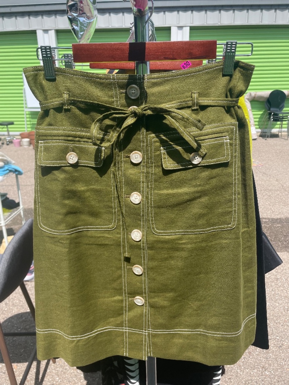 J. Crew Linen Detailed Skirt with Pockets